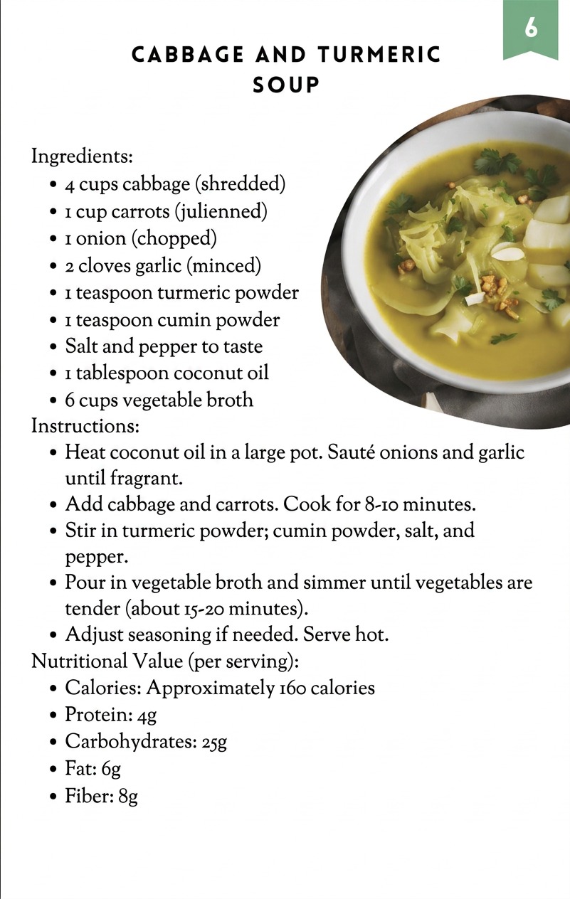 Cabbage and Turmeric Soup